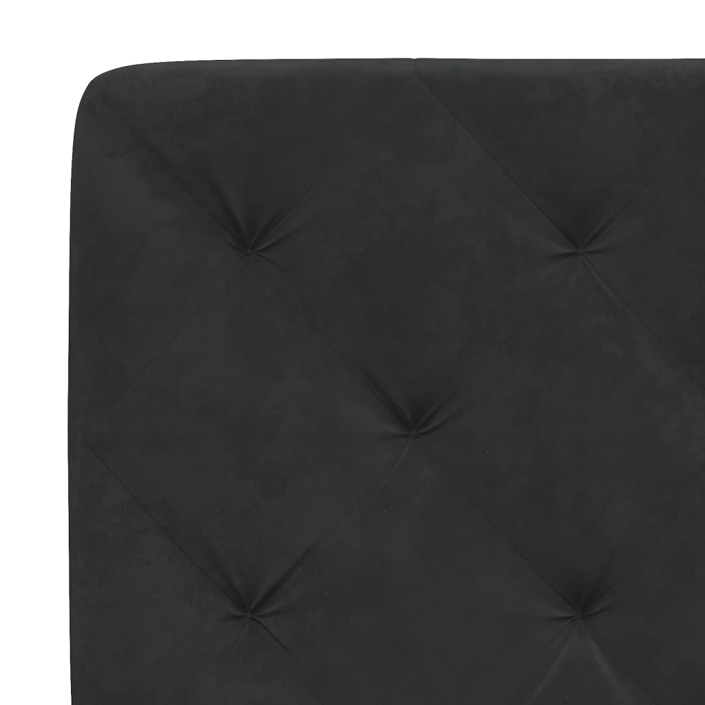 vidaXL Pat cu saltea, negru, 90x200 cm, catifea