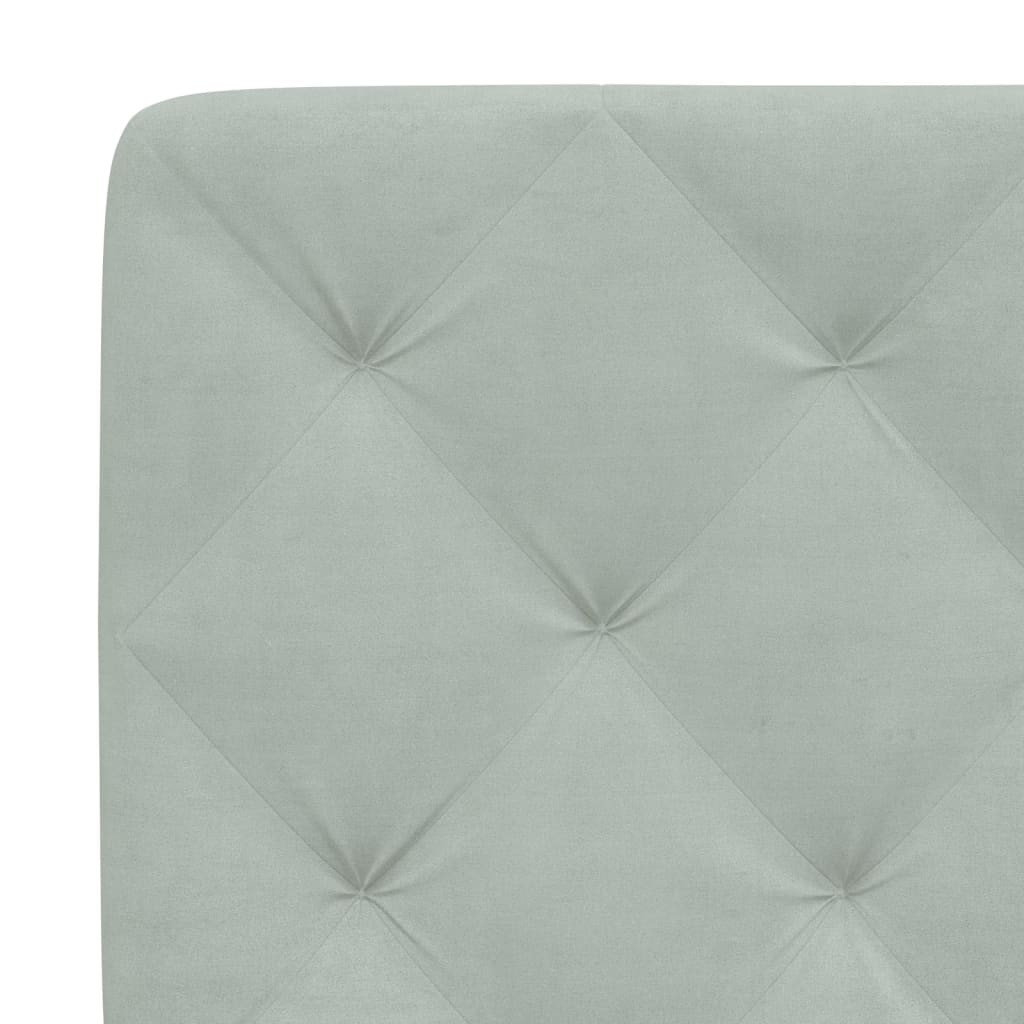 vidaXL Pat cu saltea, gri deschis, 120x200 cm, catifea vidaXL Pat cu saltea, gri deschis, 120x200 cm, catifea