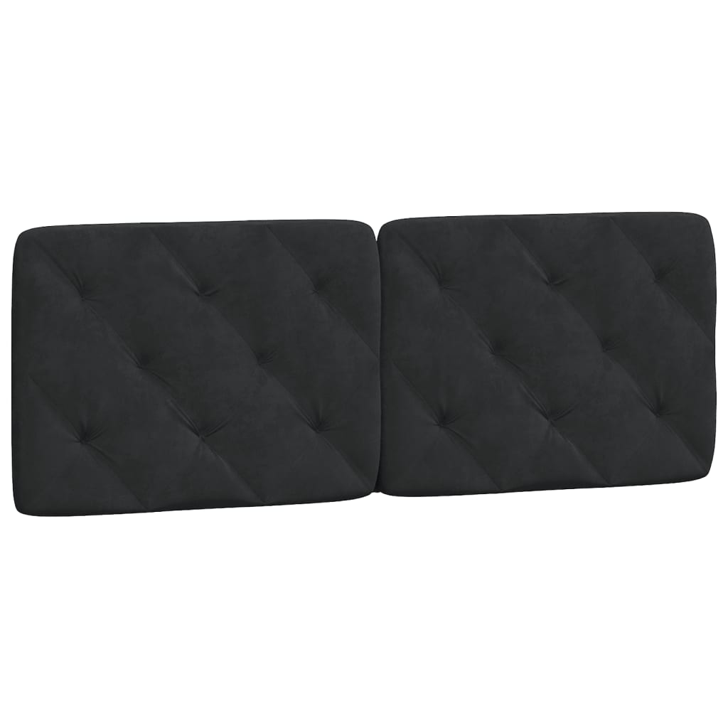 vidaXL Pat cu saltea, negru, 140x200 cm, catifea