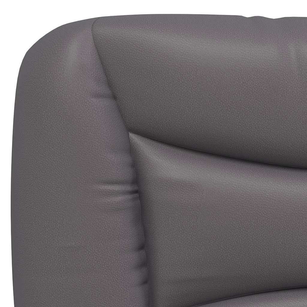 vidaXL Pat cu saltea, gri, 90x200 cm, piele ecologică vidaXL Pat cu saltea, gri, 90x200 cm, piele ecologică