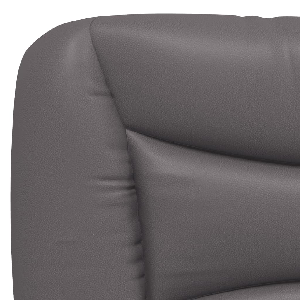 vidaXL Pat cu saltea, gri, 140x200 cm, piele ecologică vidaXL Pat cu saltea, gri, 140x200 cm, piele ecologică