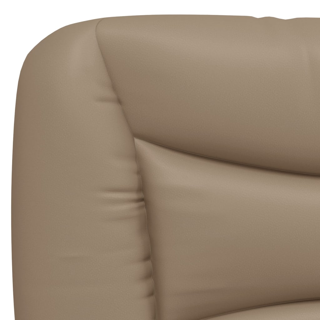 vidaXL Pat cu saltea, cappuccino, 140x200cm piele ecologică