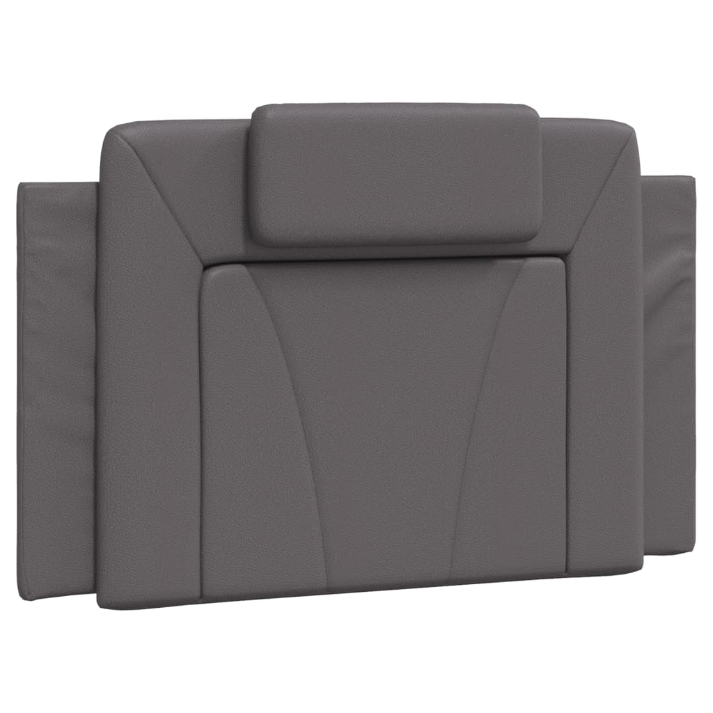 vidaXL Pat cu saltea, gri, 90x200 cm, piele ecologică vidaXL Pat cu saltea, gri, 90x200 cm, piele ecologică