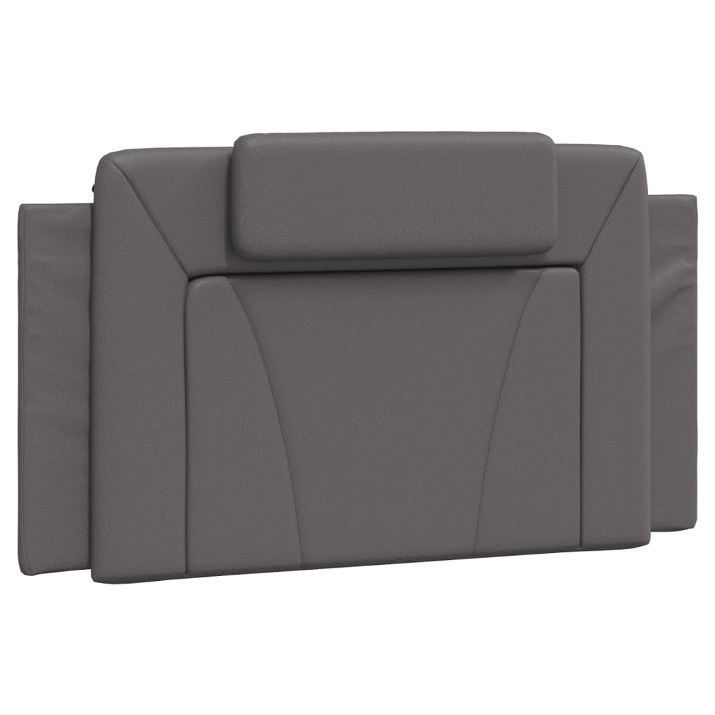 vidaXL Pat cu saltea, gri, 100x200 cm, piele ecologică vidaXL Pat cu saltea, gri, 100x200 cm, piele ecologică