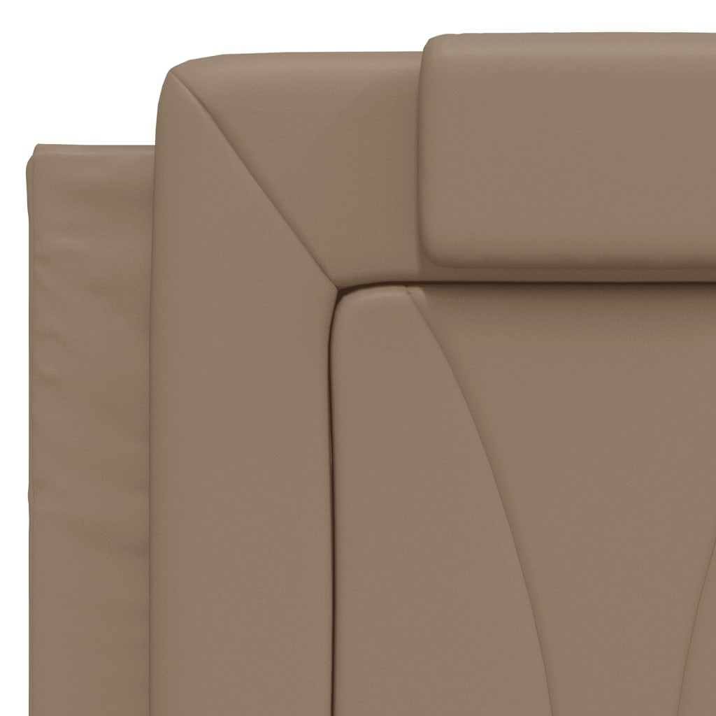vidaXL Pat cu saltea, cappuccino, 140x200cm piele ecologică
