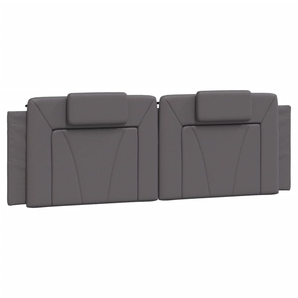 vidaXL Pat cu saltea, gri, 160x200 cm, piele ecologică vidaXL Pat cu saltea, gri, 160x200 cm, piele ecologică