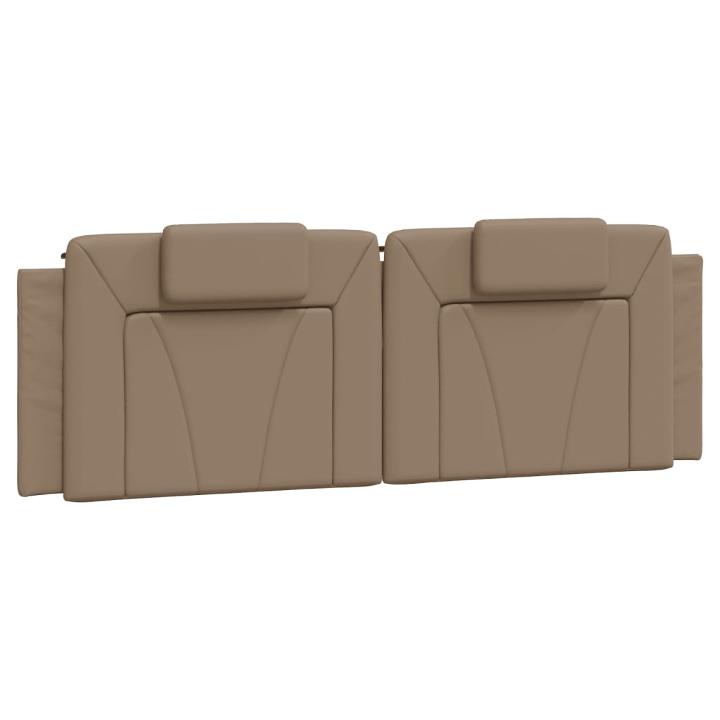 vidaXL Pat cu saltea, cappuccino, 160x200cm piele ecologică