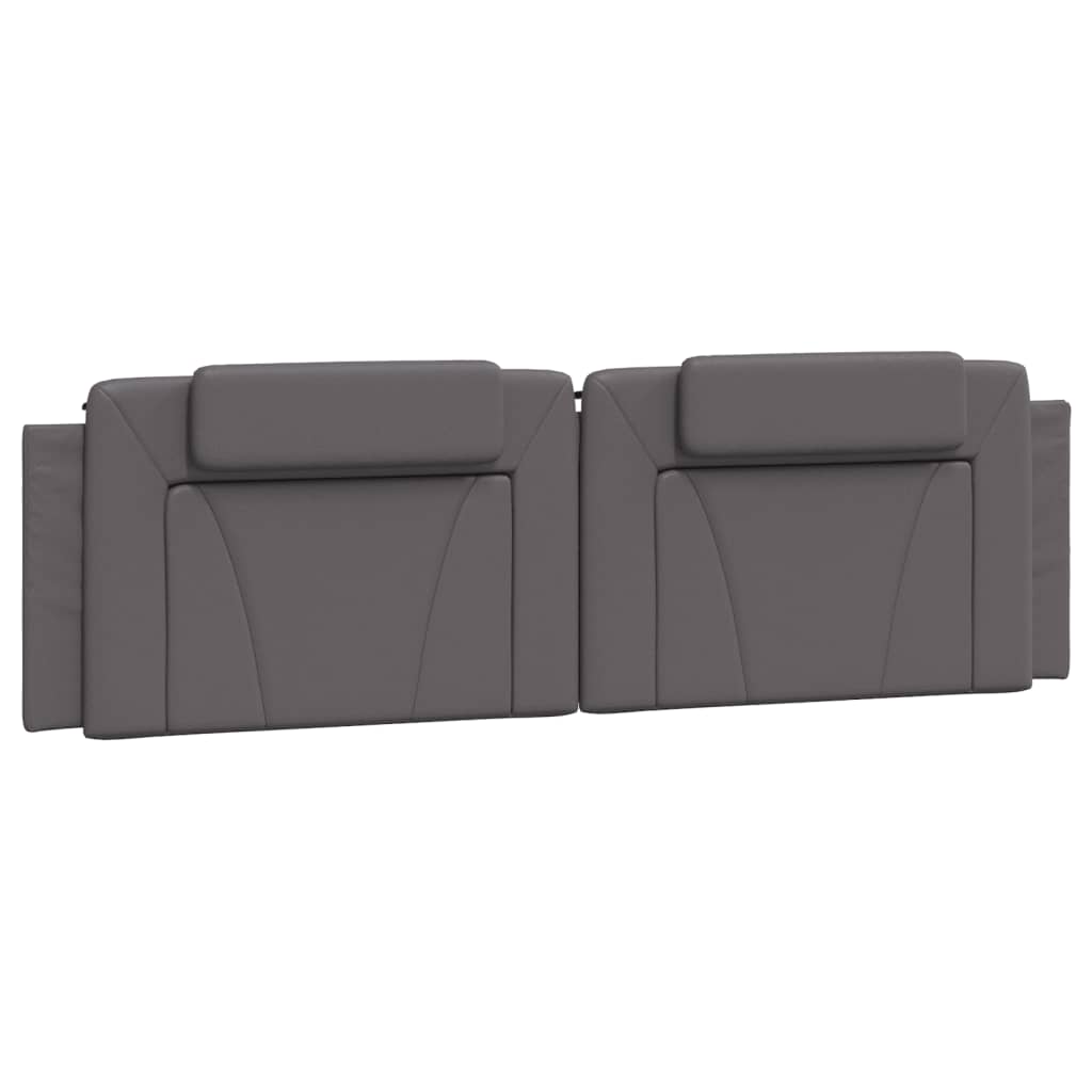 vidaXL Pat cu saltea, gri, 180x200 cm, piele ecologică vidaXL Pat cu saltea, gri, 180x200 cm, piele ecologică