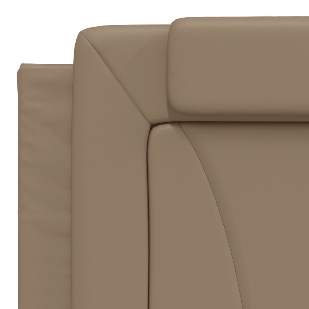 vidaXL Pat cu saltea, cappuccino, 180x200cm piele ecologică vidaXL Pat cu saltea, cappuccino, 180x200cm piele ecologică