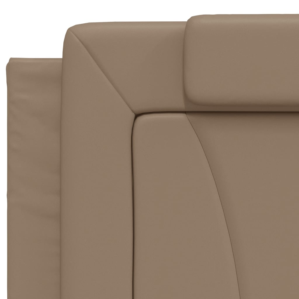 vidaXL Pat cu saltea, cappuccino, 200x200 cm, piele ecologică vidaXL Pat cu saltea, cappuccino, 200x200 cm, piele ecologică