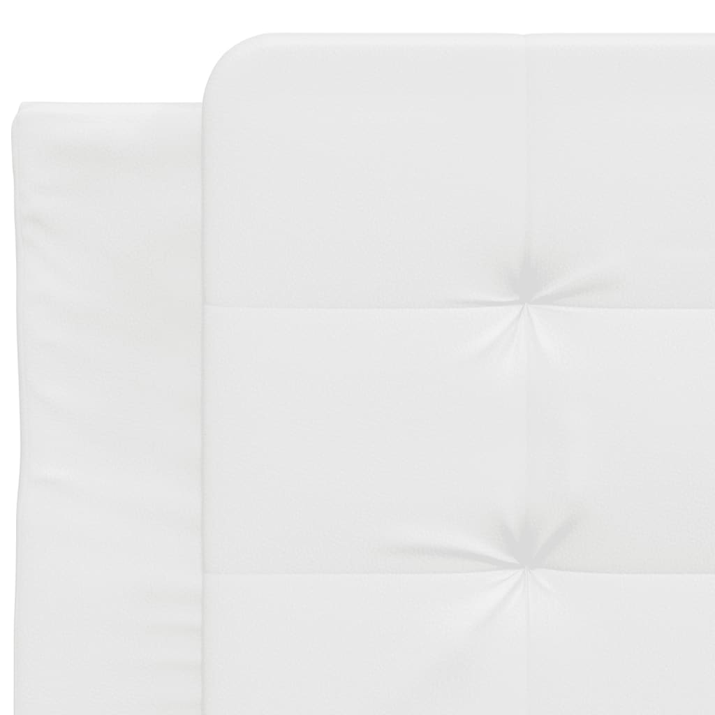 vidaXL Pat cu saltea, alb, 80x200 cm, piele ecologică