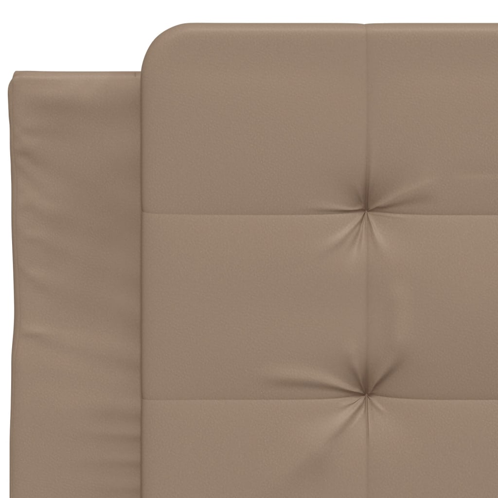 vidaXL Pat cu saltea, cappuccino, 80x200 cm piele ecologică vidaXL Pat cu saltea, cappuccino, 80x200 cm piele ecologică