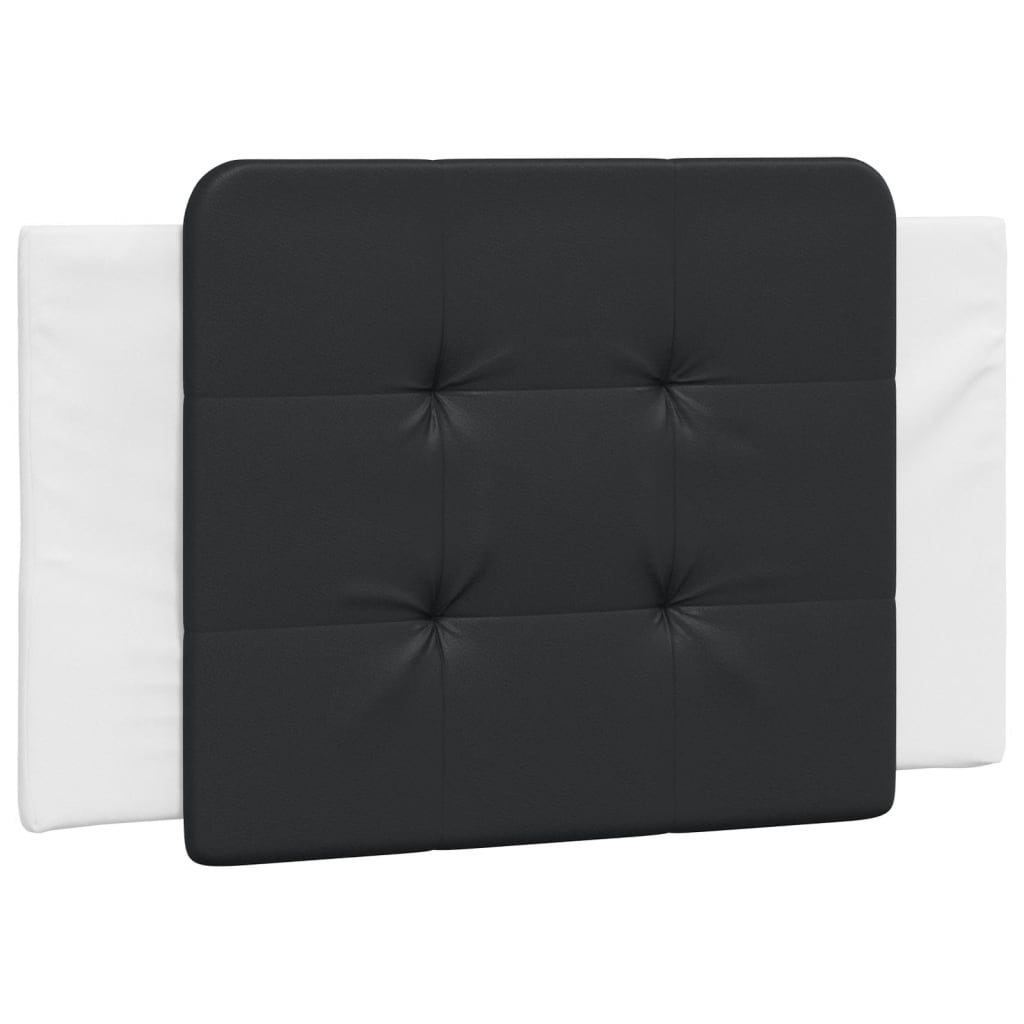 vidaXL Pat cu saltea, alb și negru, 80x200 cm, piele ecologică