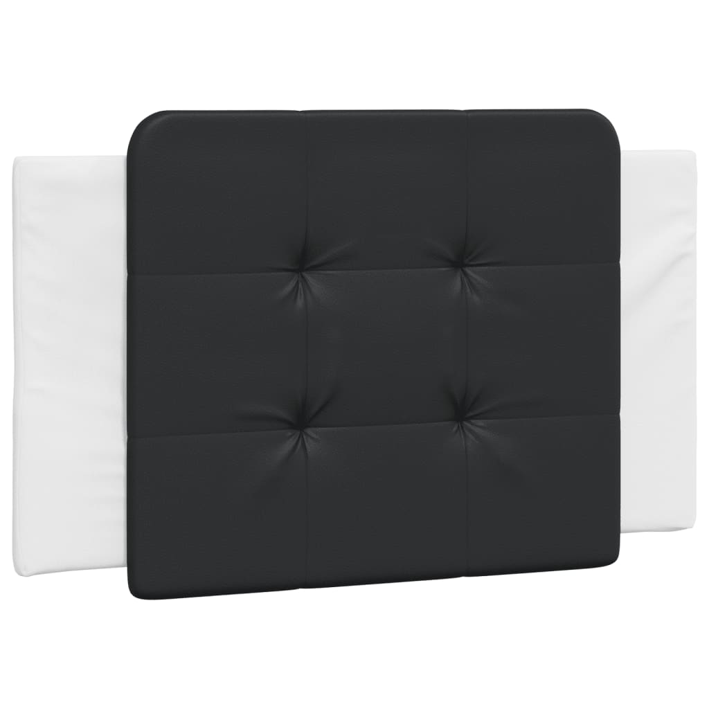 vidaXL Pat cu saltea, alb și negru, 90x190 cm, piele ecologică