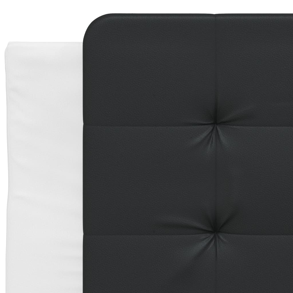 vidaXL Pat cu saltea, alb și negru, 90x190 cm, piele ecologică