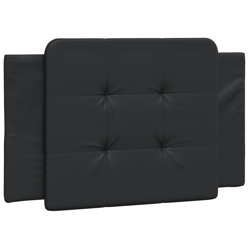vidaXL Pat cu saltea, negru, 90x200 cm, piele ecologică