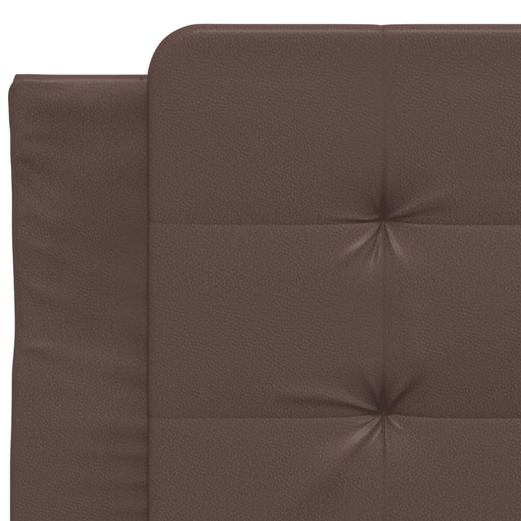 vidaXL Pat cu saltea, maro, 90x200 cm, piele ecologică