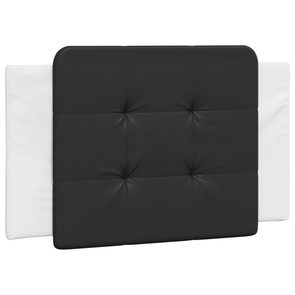 vidaXL Pat cu saltea, alb și negru, 90x200 cm, piele ecologică