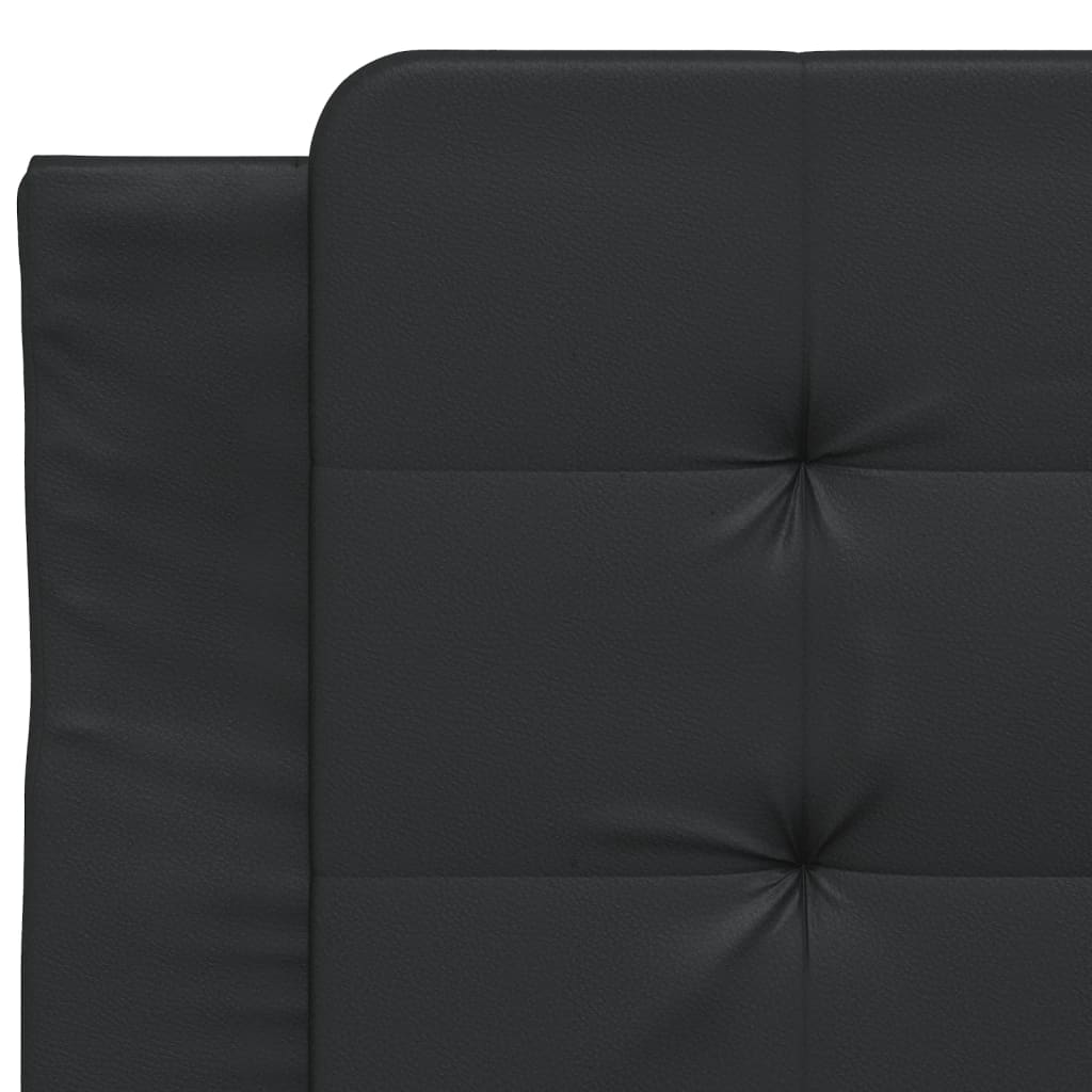 vidaXL Pat cu saltea, negru, 100x200 cm, piele ecologică