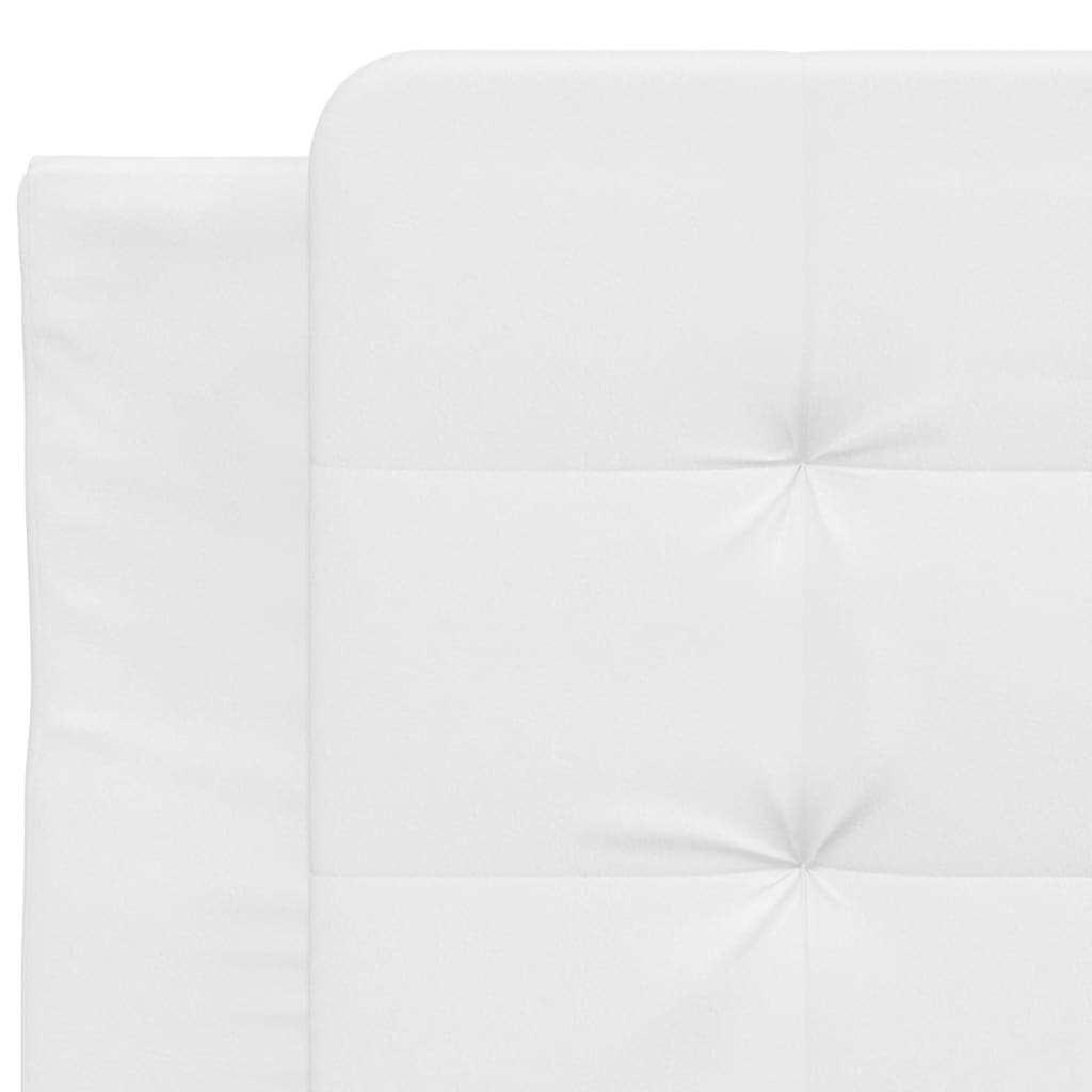 vidaXL Pat cu saltea, alb, 100x200 cm, piele ecologică