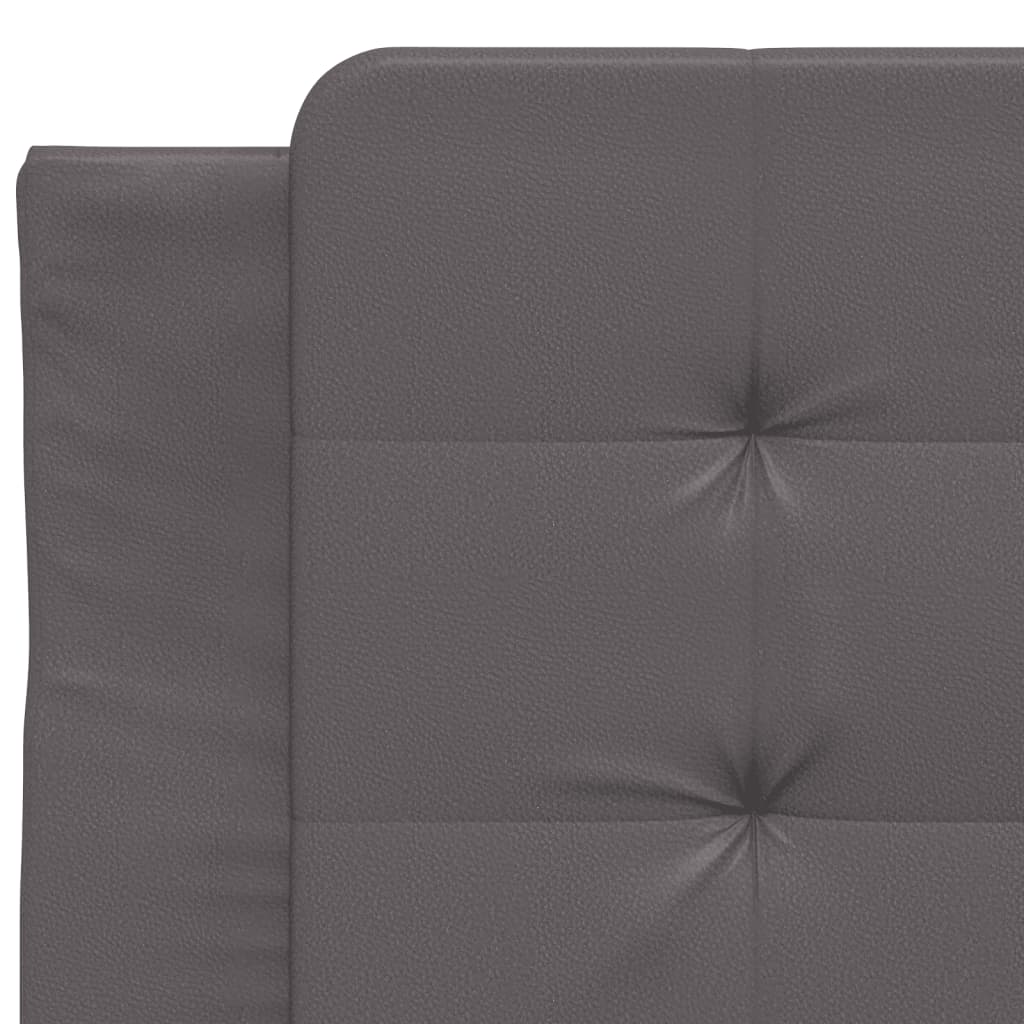 vidaXL Pat cu saltea, gri, 100x200 cm, piele ecologică vidaXL Pat cu saltea, gri, 100x200 cm, piele ecologică