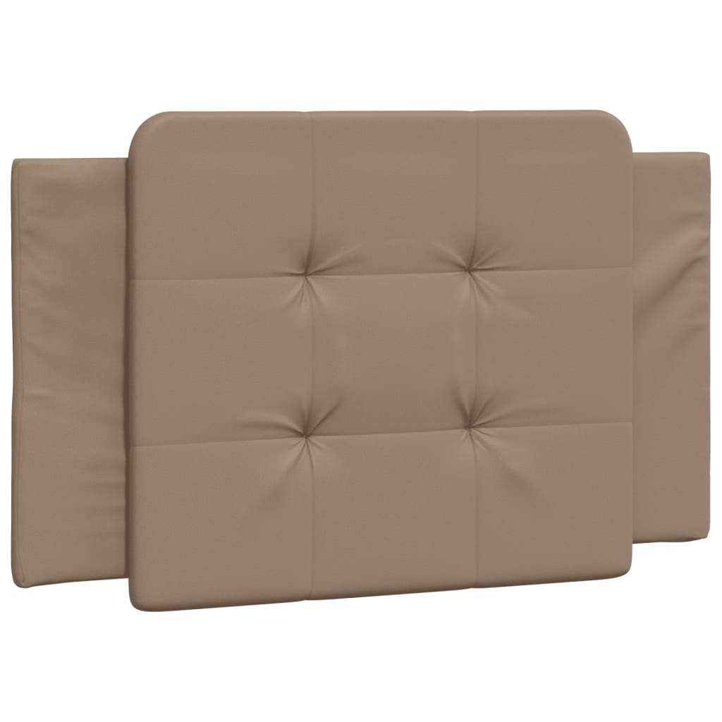 vidaXL Pat cu saltea, cappuccino, 100x200cm piele ecologică