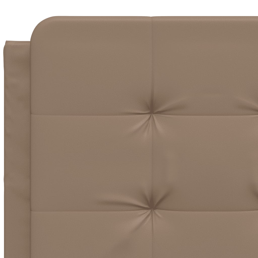 vidaXL Pat cu saltea, cappuccino, 120x200cm piele ecologică