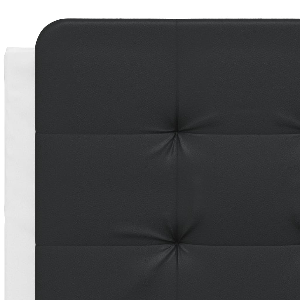 vidaXL Pat cu saltea, alb și negru, 120x200 cm, piele ecologică vidaXL Pat cu saltea, alb și negru, 120x200 cm, piele ecologică