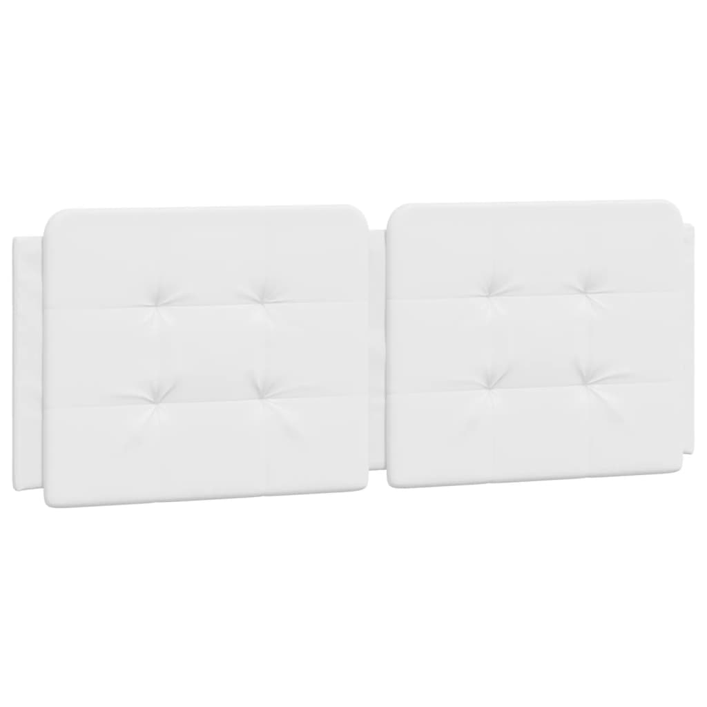 vidaXL Pat cu saltea, alb, 140x190 cm, piele ecologică