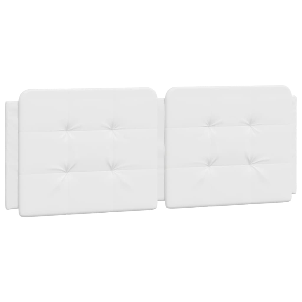 vidaXL Pat cu saltea, alb, 140x200 cm, piele ecologică