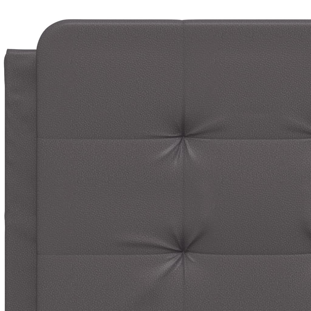 vidaXL Pat cu saltea, gri, 140x200 cm, piele ecologică vidaXL Pat cu saltea, gri, 140x200 cm, piele ecologică