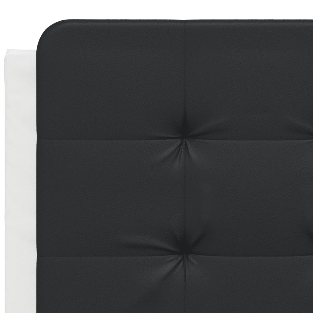 vidaXL Pat cu saltea, alb și negru, 140x200 cm, piele ecologică vidaXL Pat cu saltea, alb și negru, 140x200 cm, piele ecologică