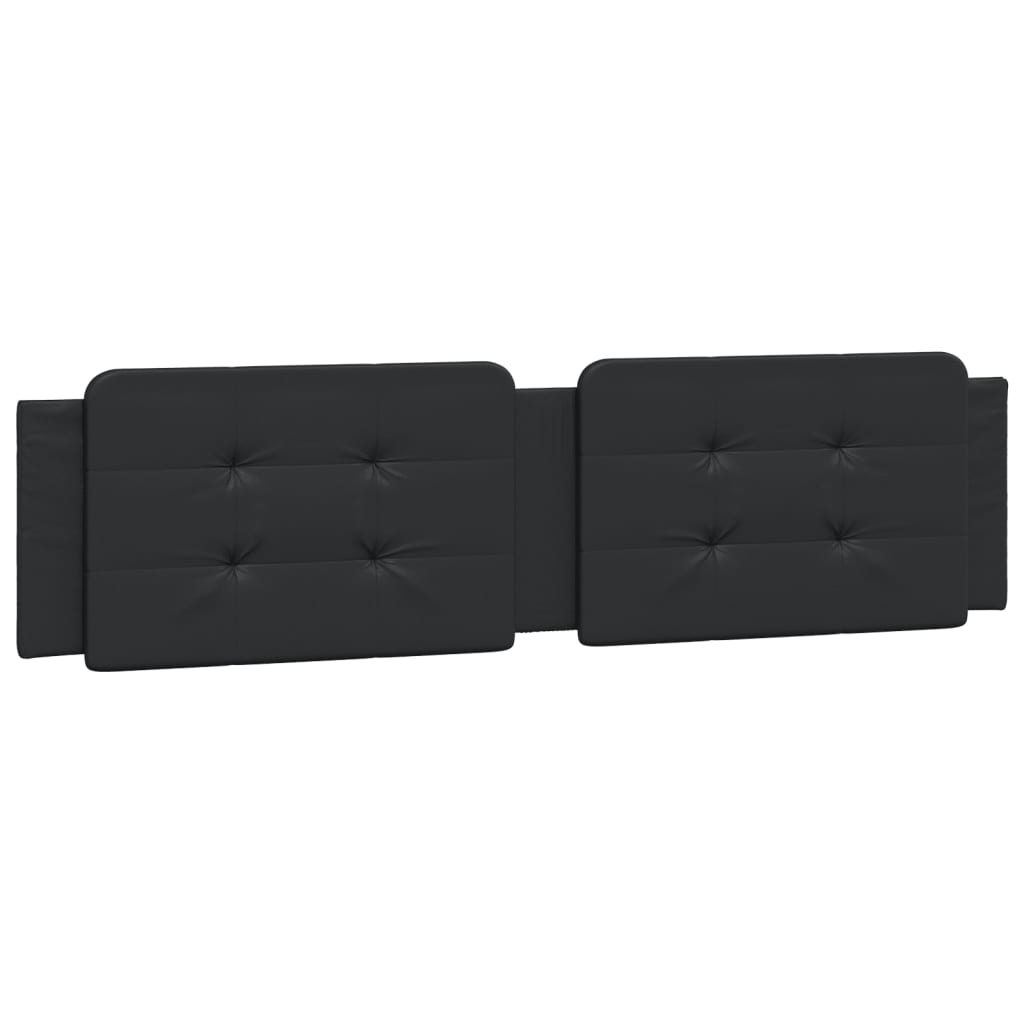 vidaXL Pat cu saltea, negru, 160x200 cm, piele ecologică