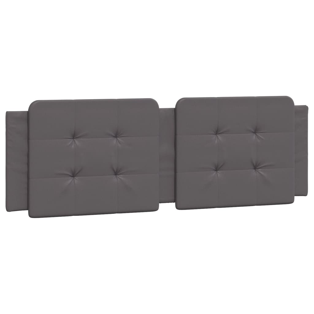 vidaXL Pat cu saltea, gri, 160x200 cm, piele ecologică vidaXL Pat cu saltea, gri, 160x200 cm, piele ecologică