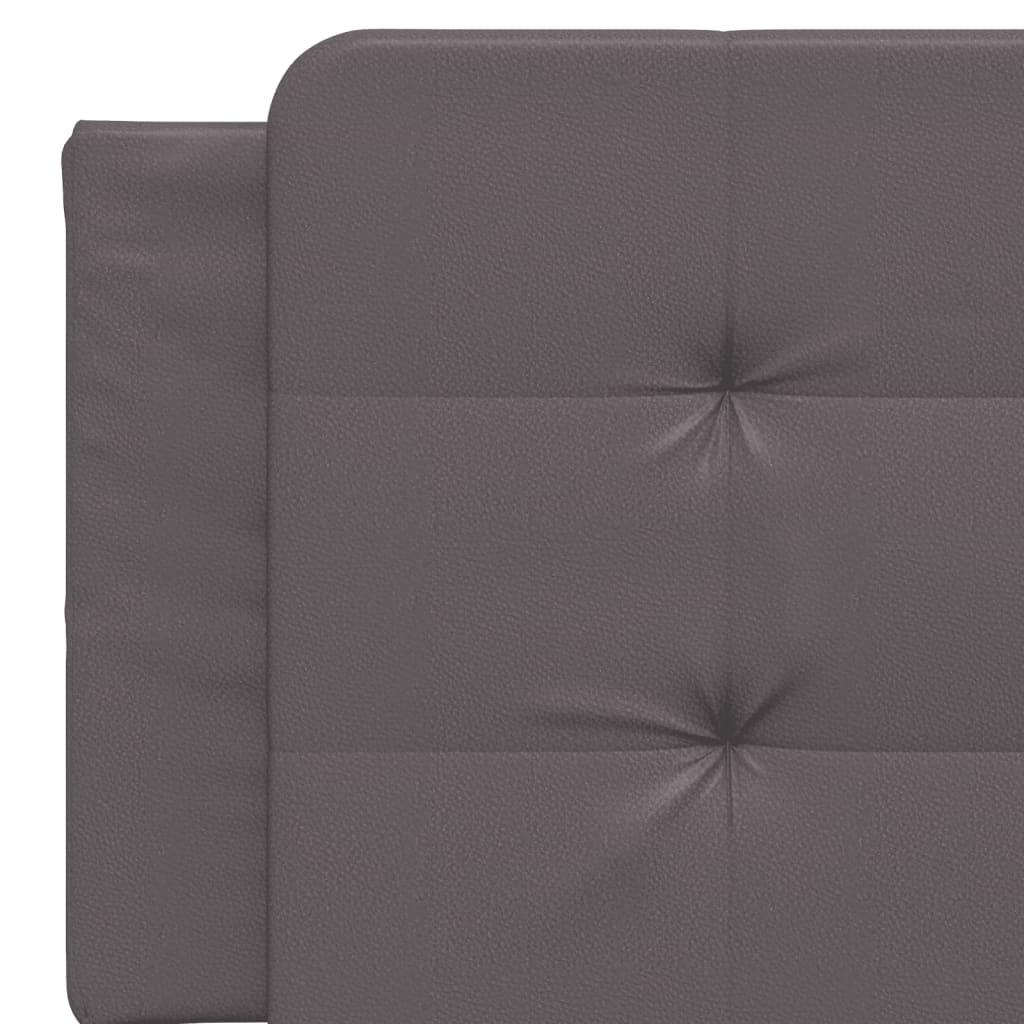 vidaXL Pat cu saltea, gri, 160x200 cm, piele ecologică vidaXL Pat cu saltea, gri, 160x200 cm, piele ecologică