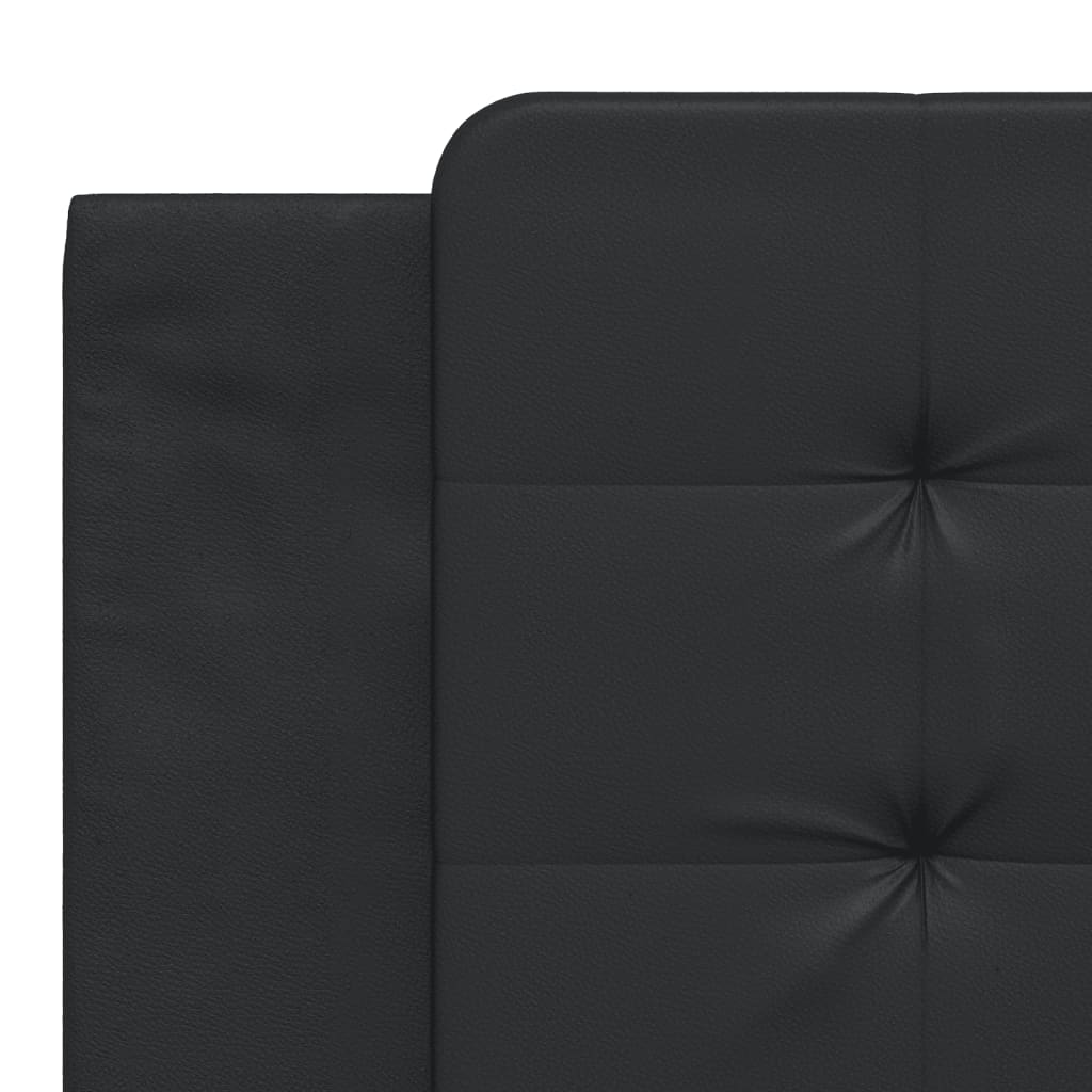vidaXL Pat cu saltea, negru, 180x200 cm, piele ecologică