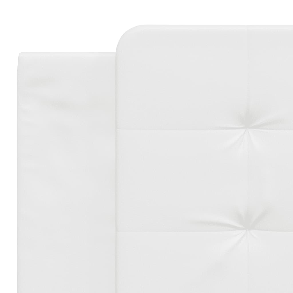 vidaXL Pat cu saltea, alb, 180x200 cm, piele ecologică vidaXL Pat cu saltea, alb, 180x200 cm, piele ecologică
