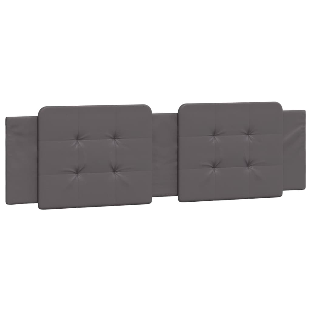 vidaXL Pat cu saltea, gri, 180x200 cm, piele ecologică vidaXL Pat cu saltea, gri, 180x200 cm, piele ecologică