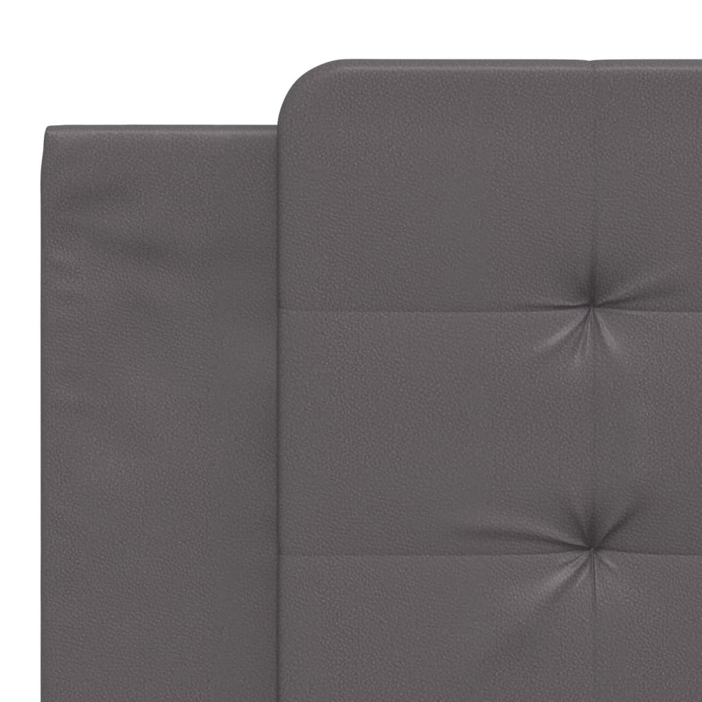 vidaXL Pat cu saltea, gri, 180x200 cm, piele ecologică vidaXL Pat cu saltea, gri, 180x200 cm, piele ecologică