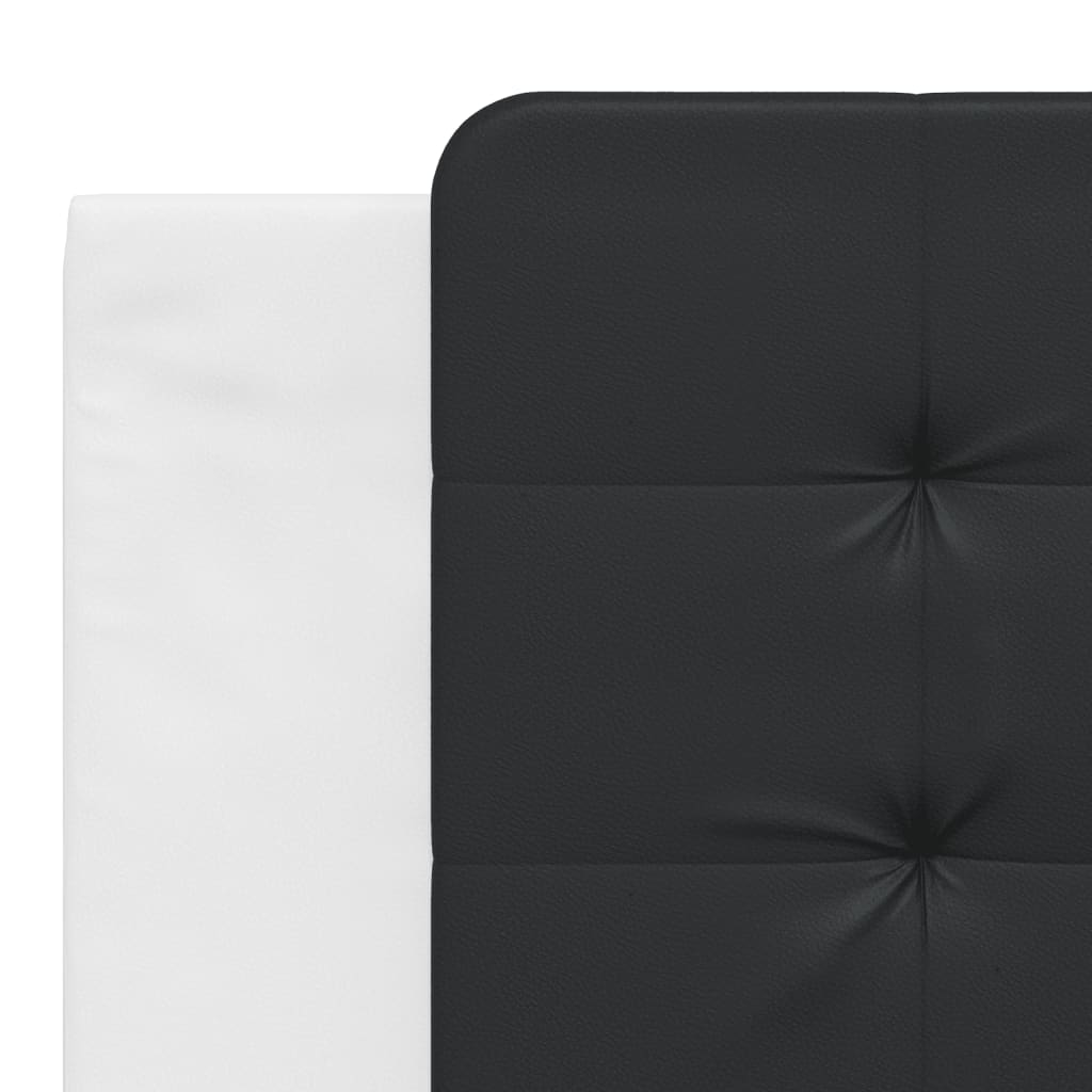 vidaXL Pat cu saltea, alb și negru, 180x200 cm, piele ecologică