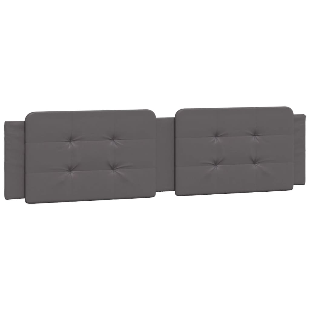 vidaXL Pat cu saltea, gri, 200x200 cm, piele ecologică vidaXL Pat cu saltea, gri, 200x200 cm, piele ecologică