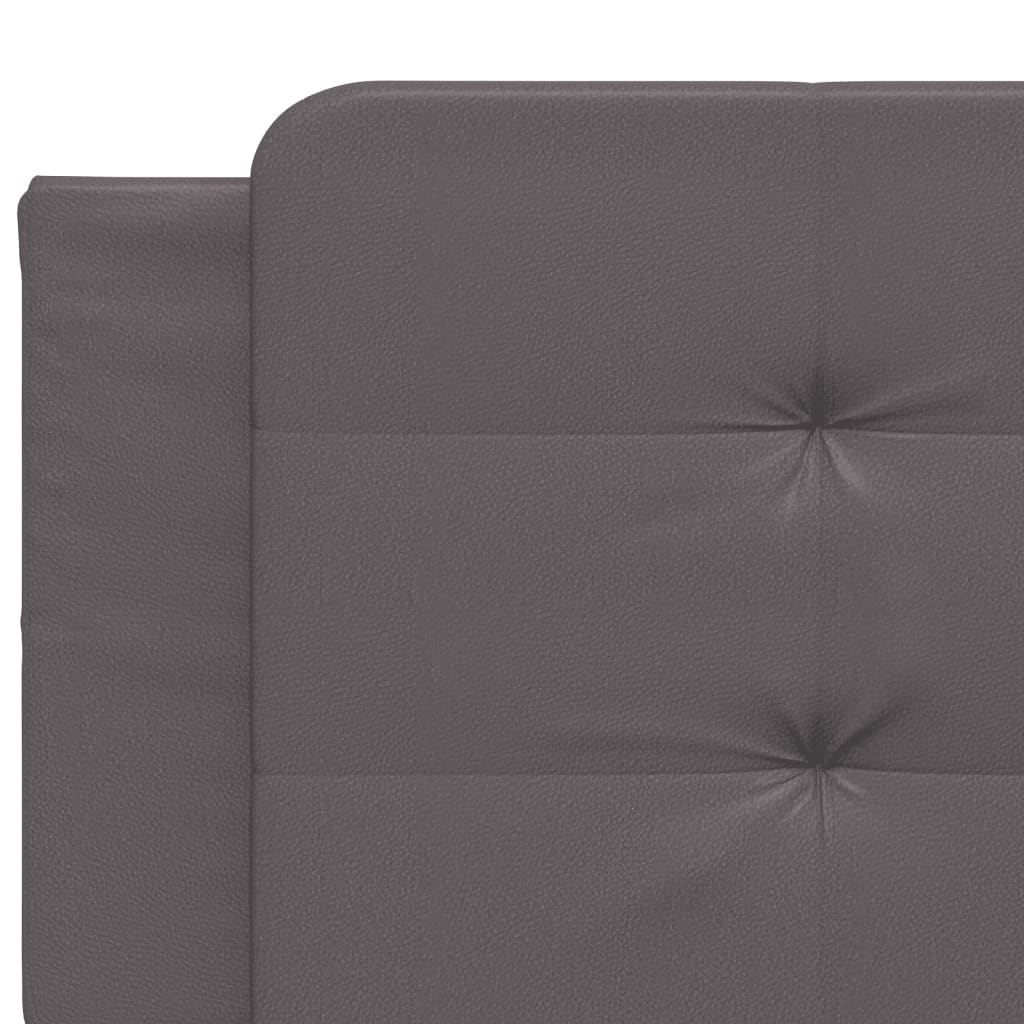 vidaXL Pat cu saltea, gri, 200x200 cm, piele ecologică vidaXL Pat cu saltea, gri, 200x200 cm, piele ecologică