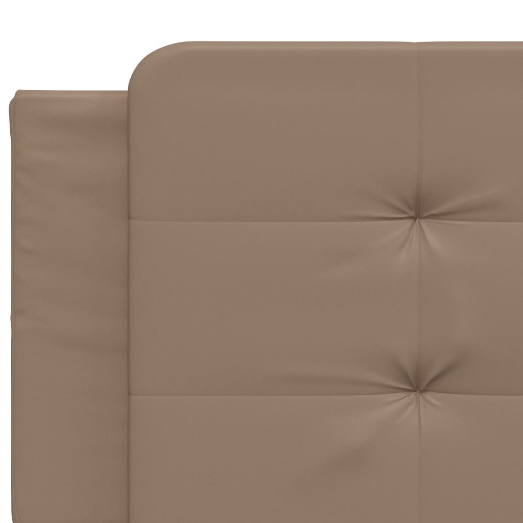 vidaXL Pat cu saltea, cappuccino, 200x200 cm, piele ecologică vidaXL Pat cu saltea, cappuccino, 200x200 cm, piele ecologică