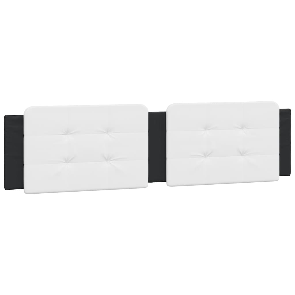 vidaXL Pat cu saltea, negru și alb, 200x200 cm, piele ecologică vidaXL Pat cu saltea, negru și alb, 200x200 cm, piele ecologică