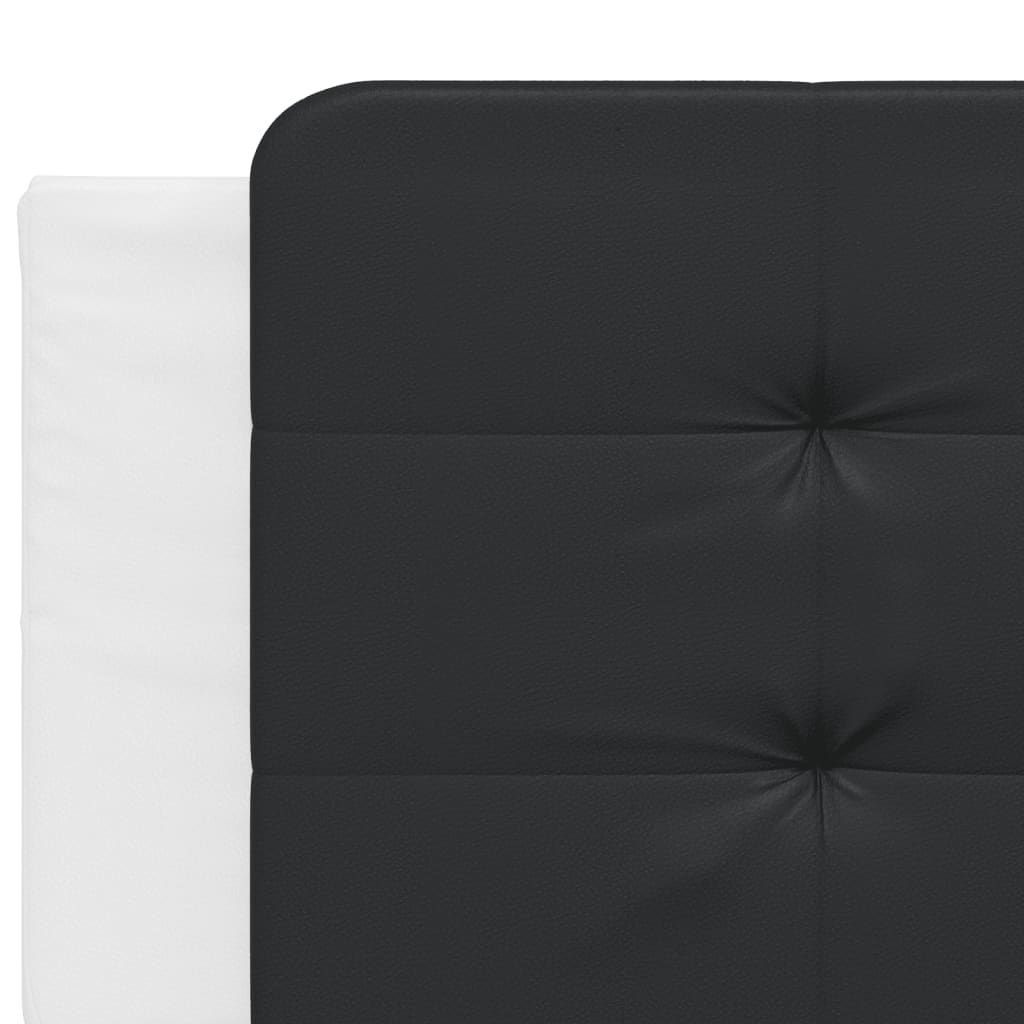 vidaXL Pat cu saltea, alb și negru, 200x200 cm, piele ecologică vidaXL Pat cu saltea, alb și negru, 200x200 cm, piele ecologică
