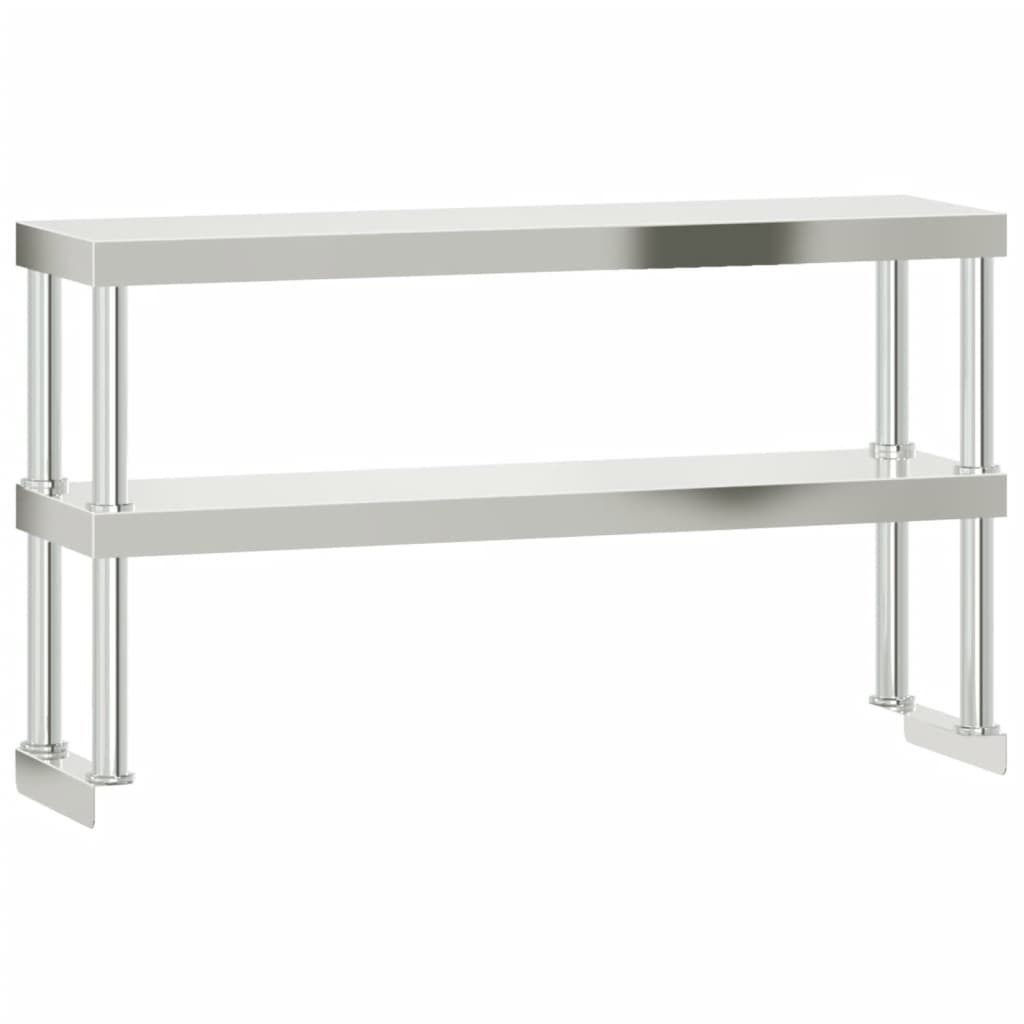 vidaXL Masă bucătărie cu raft superior, 110x55x150 cm, oțel inoxidabil vidaXL Masă bucătărie cu raft superior, 110x55x150 cm, oțel inoxidabil