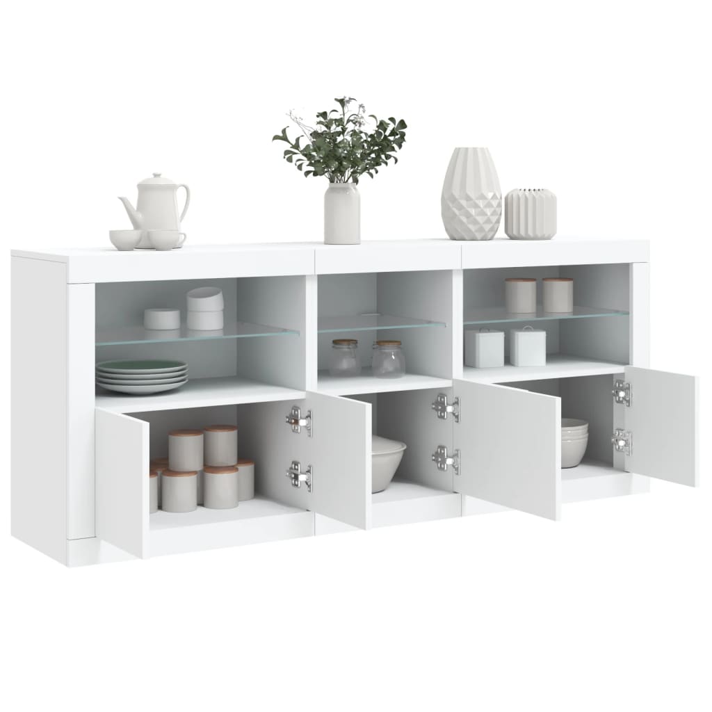 vidaXL Dulap cu lumini LED, alb, 162x37x67 cm vidaXL Dulap cu lumini LED, alb, 162x37x67 cm