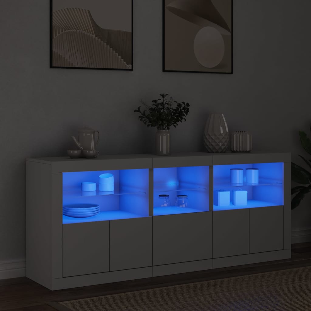 vidaXL Dulap cu lumini LED, alb, 162x37x67 cm vidaXL Dulap cu lumini LED, alb, 162x37x67 cm