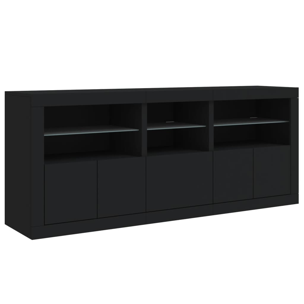 vidaXL Dulap cu lumini LED, negru, 162x37x67 cm vidaXL Dulap cu lumini LED, negru, 162x37x67 cm