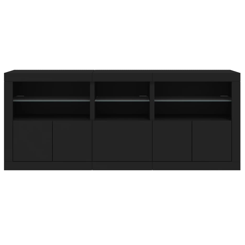 vidaXL Dulap cu lumini LED, negru, 162x37x67 cm vidaXL Dulap cu lumini LED, negru, 162x37x67 cm